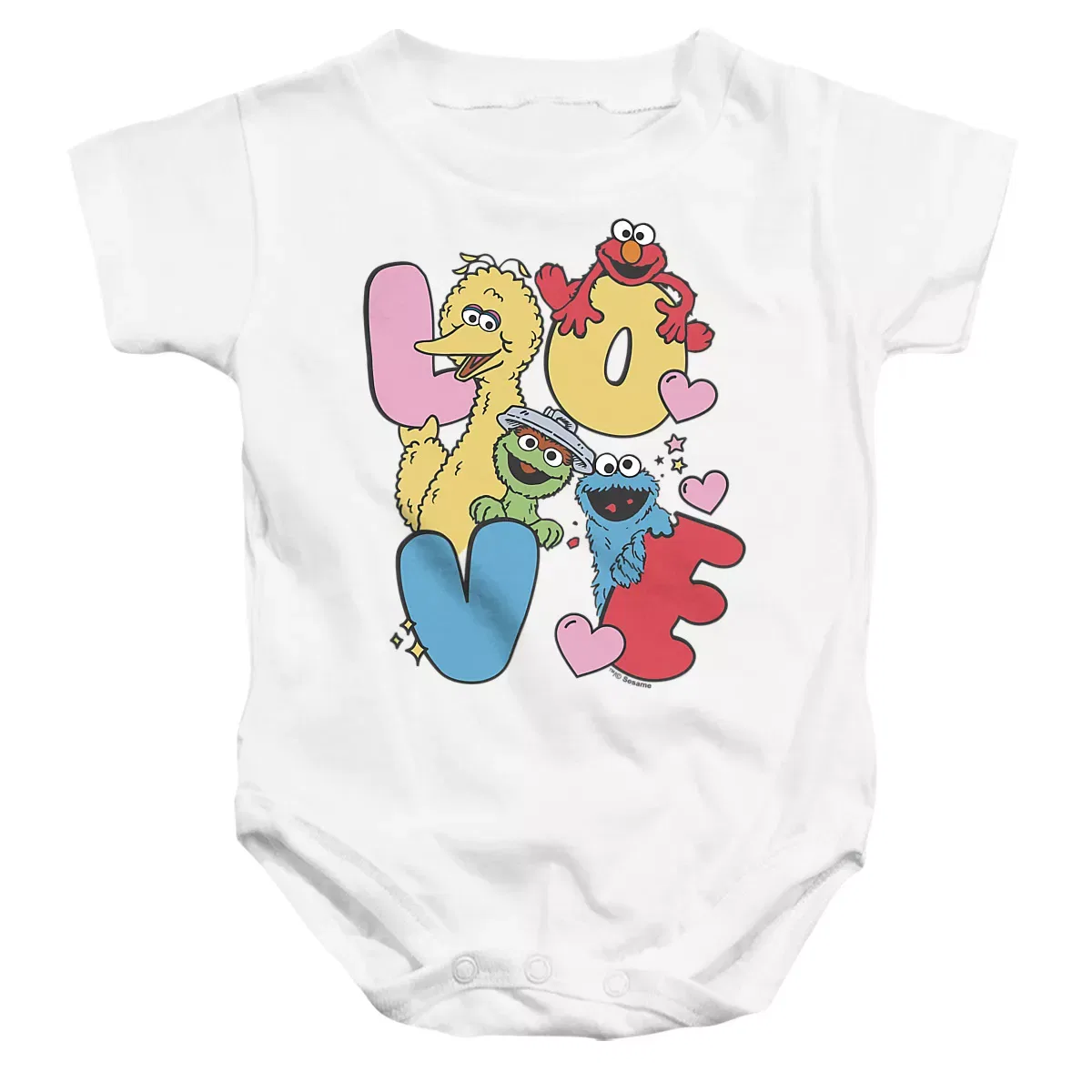 Детское боди с коротким рукавом Sesame Street, White