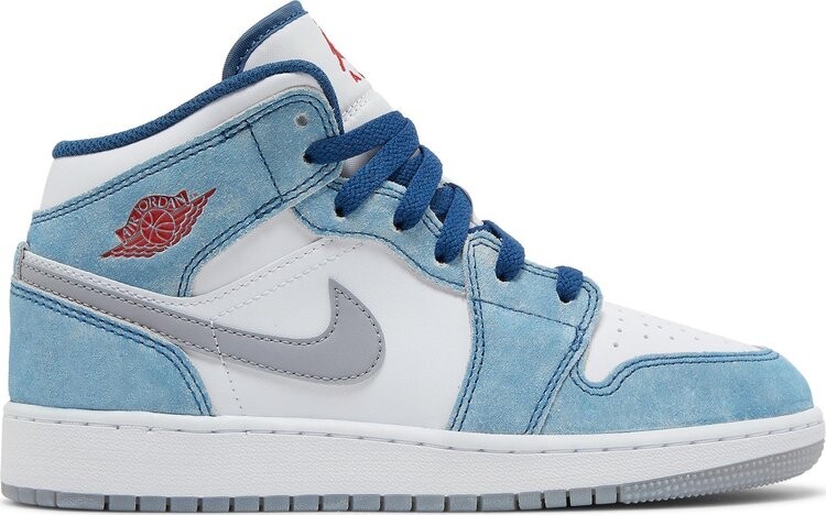 

Кроссовки Air Jordan 1 Mid SE GS French Blue, синий