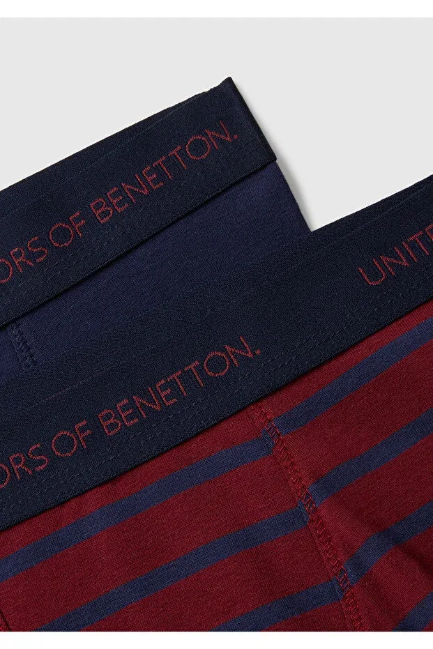 Детские шорты для мальчиков с полосками United Colors Of Benetton, Navy Blue-Burgundy — фото 3