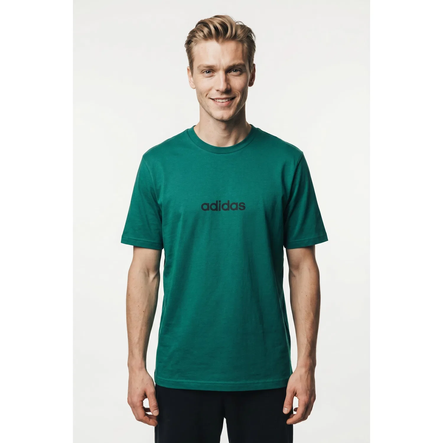 Детская футболка с округлым вырезом Adidas Sportswear, Collegiate Green/Black