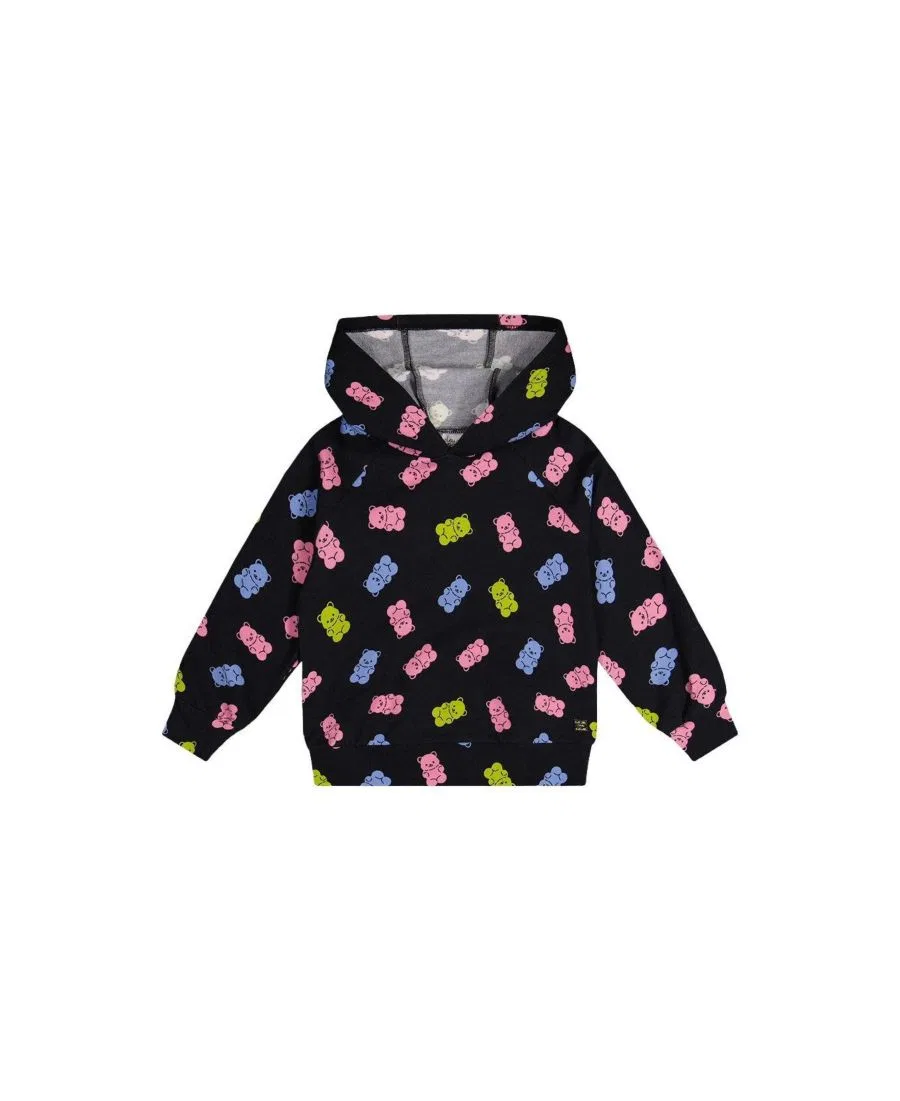 Детский худи из футера с принтом Gummy Bears Deux par Deux, Black Printed Gummy Bears