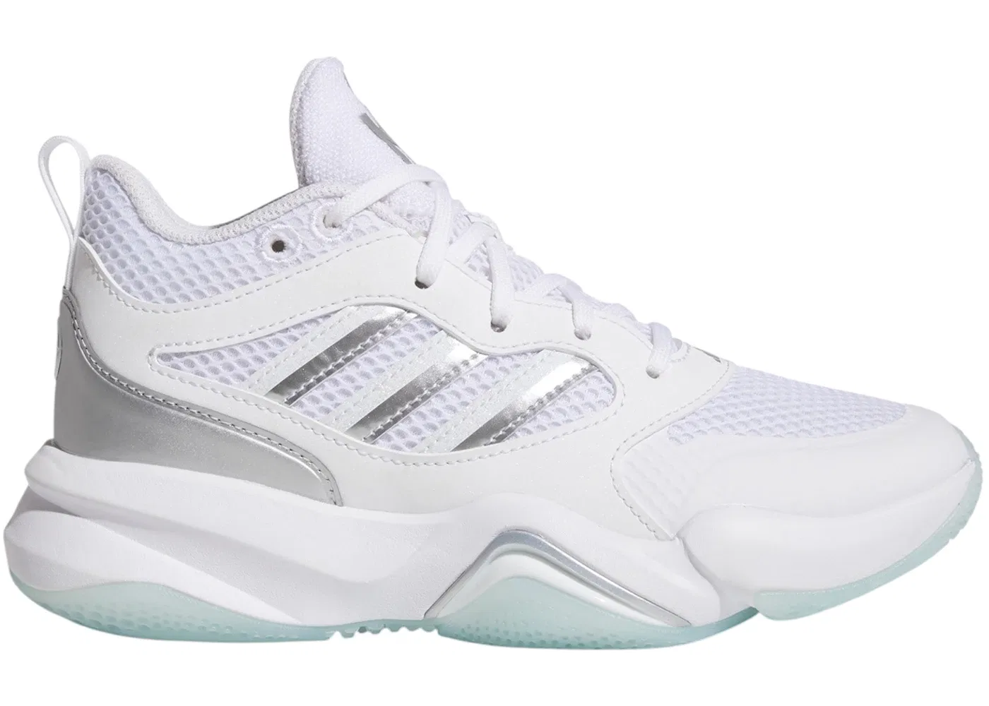 Детские кроссовки для мальчиков с шнуровкой Adidas Impact FLX II, Cloud White/Silver Metallic/Cloud White