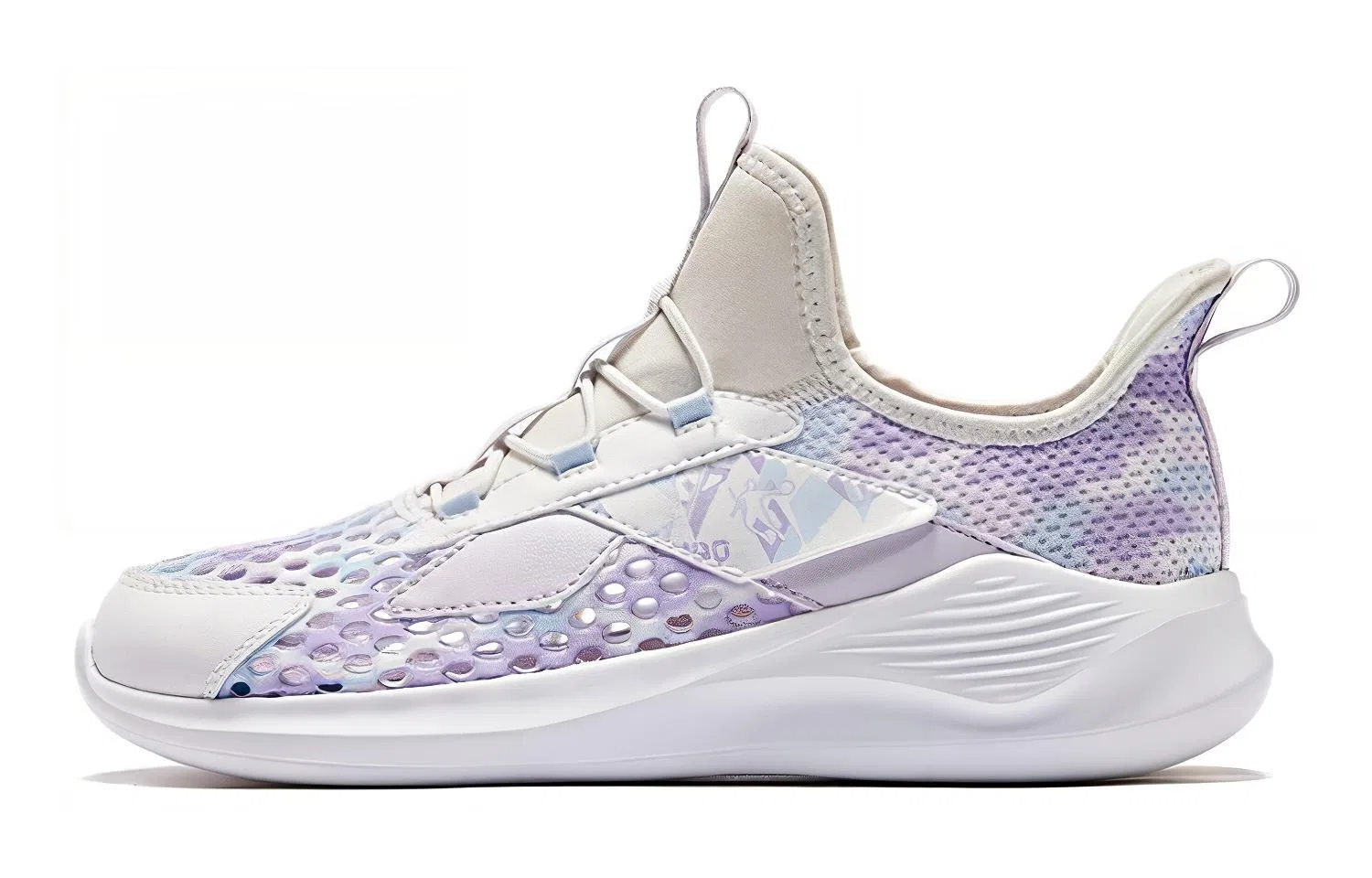 Детские кроссовки с принтом Low top Running Shoes QIAODAN, White Purple
