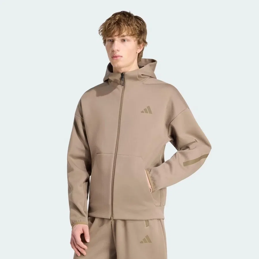 Свитшот с капюшоном и молнией Z.N.E. Full Zip adidas, Коричневый