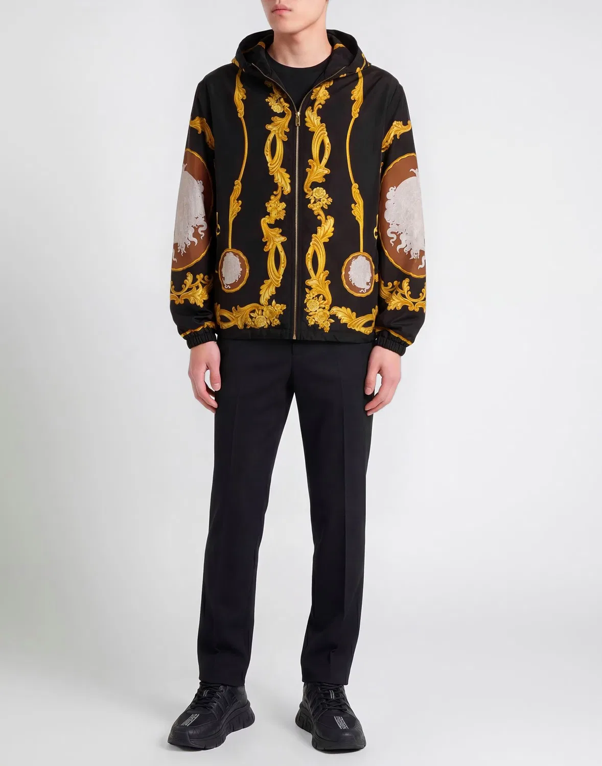 Мужская куртка с принтом Versace, черный — фото 2