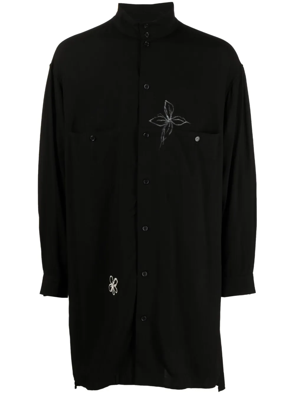 

Длинная рубашка с принтом Yohji Yamamoto, черный