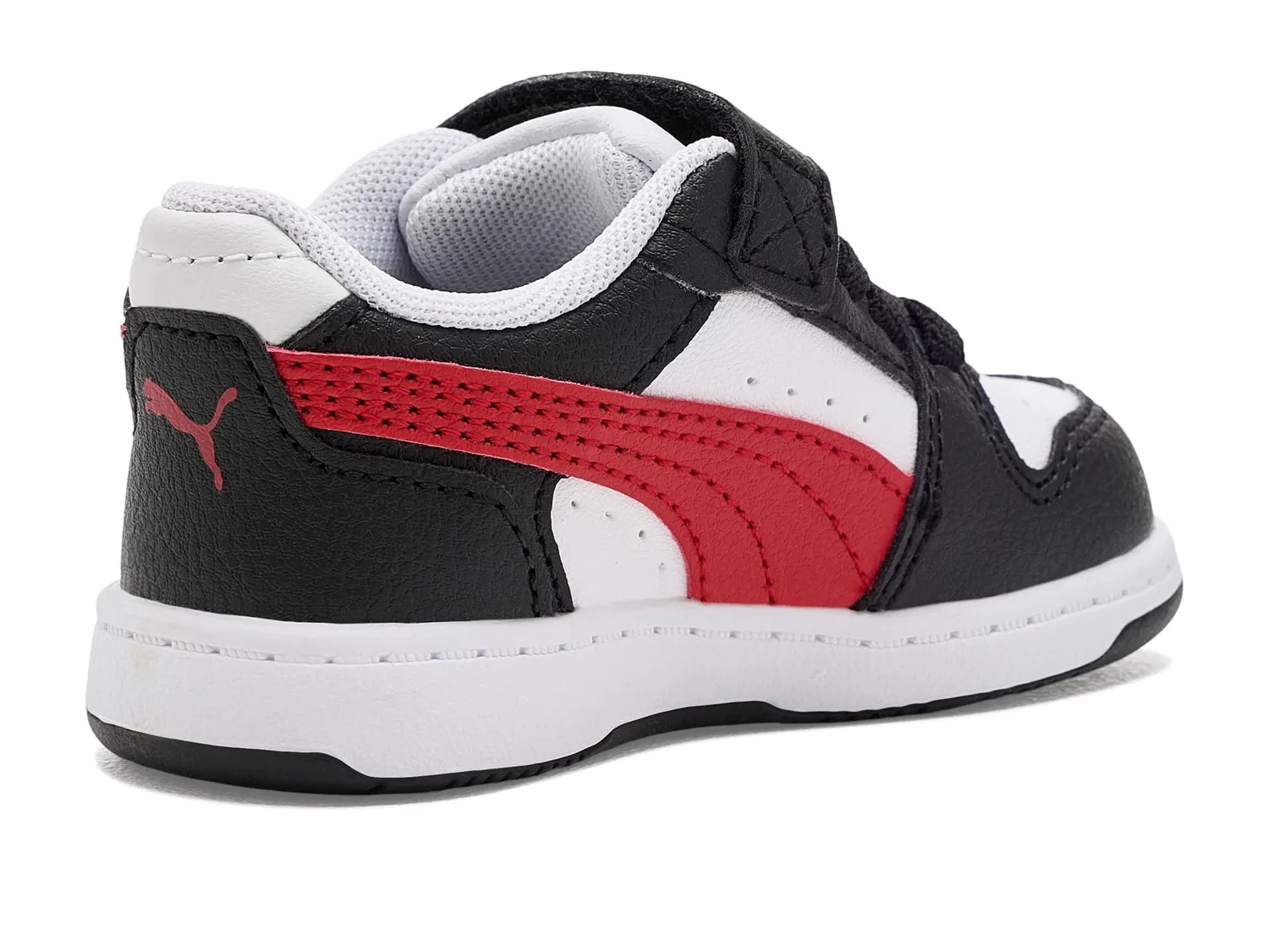Детские кроссовки Rebound Slam Lo с альтернативной застежкой (для малышей) Puma Kids, Puma Black/For All Time Red/Puma White — фото 4