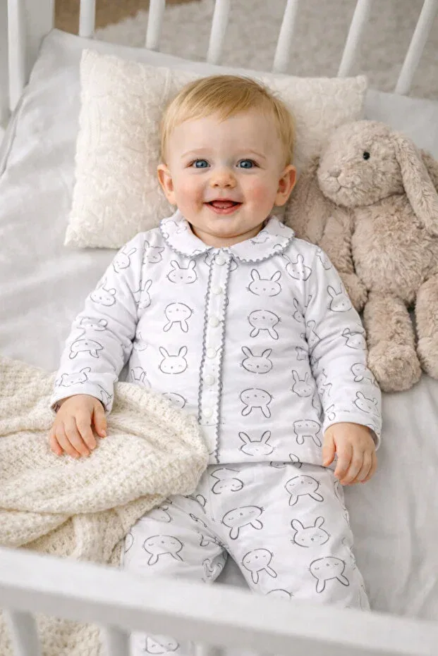 Детский комплект боди с принтом Newborn organic cotton 2-piece baby girl and boy set Anne Dokunuşu Gibi Kuzum Bebe, Brown — фото 3