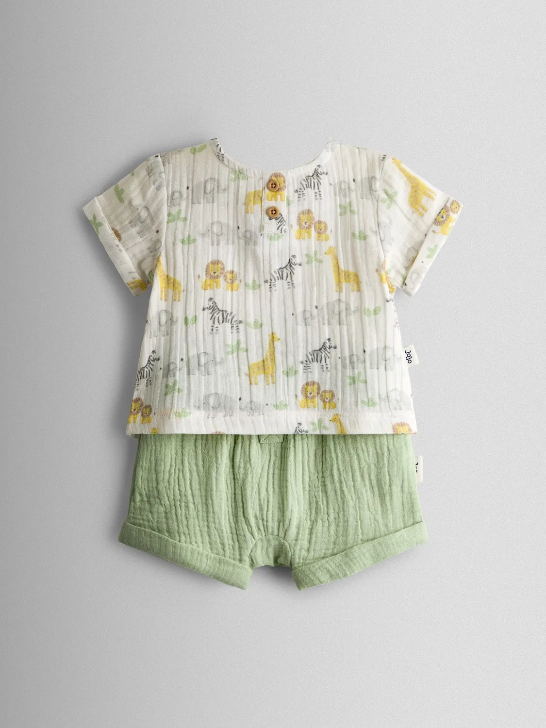 Комплект из топа и шорт, хлопок, Safari Jojo Maman Bébé, кремовый — фото 2