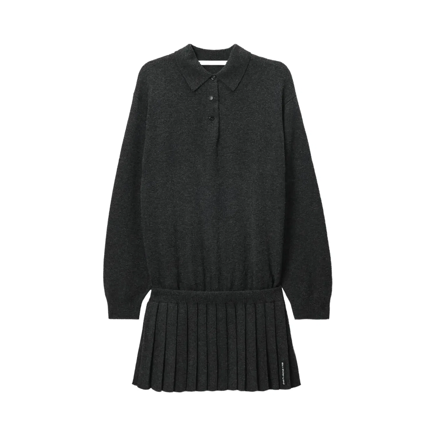 Платье-поло с длинным рукавом Heatpressed Skirt Alexander Wang, Graphite