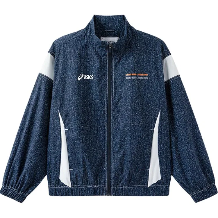 Детское верхнее изделие для школы с воротником-стойкой, Stand Collar Thin, ASICS, Blue 5000