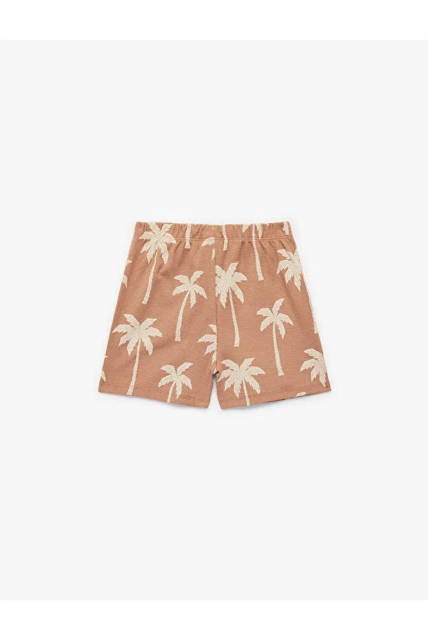 Детские шорты для мальчиков с принтом Brown baby patterned shorts Koton, Brown Patterned — фото 3