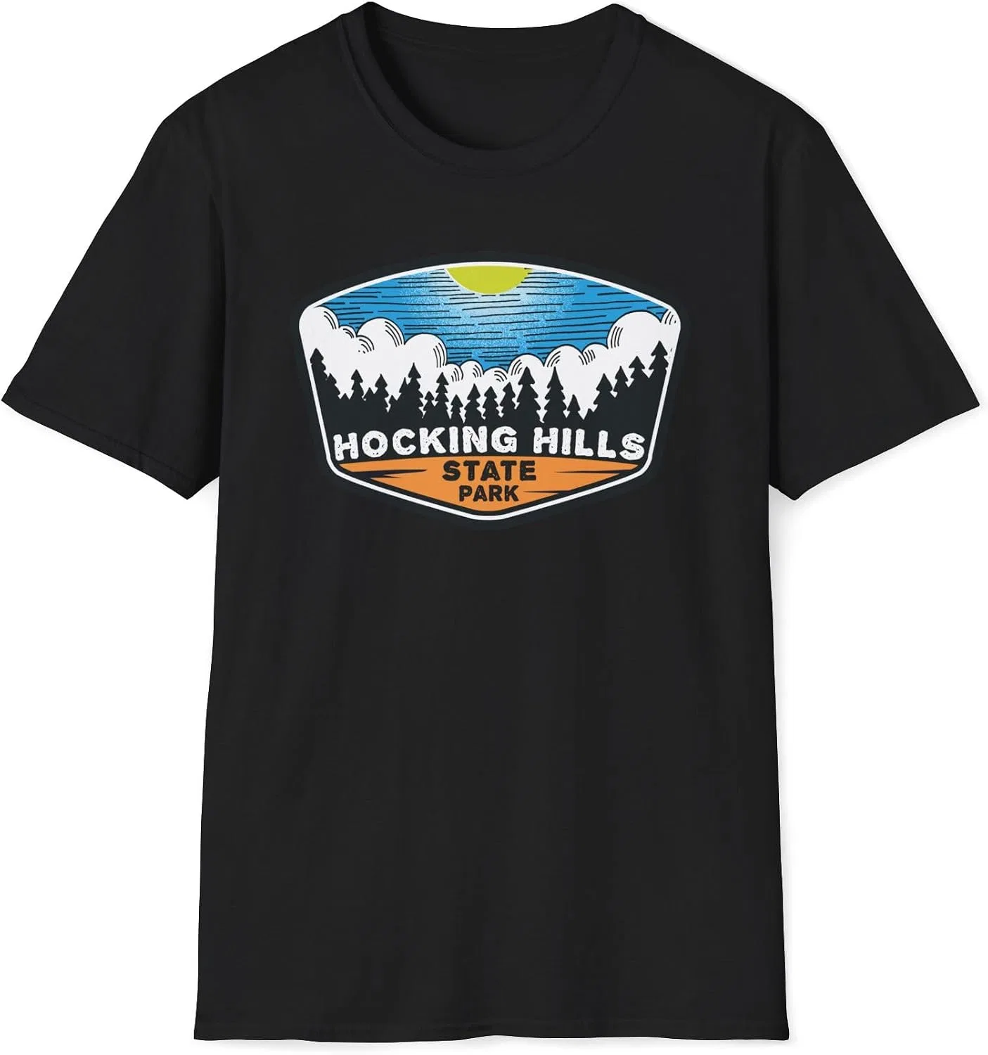 Футболка с принтом Hocking Hills State Park Gildan 64000, Black