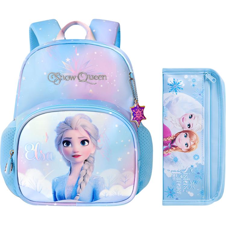 

Disney Студенческий рюкзак из полиэстера небольшой разноцветный, Elsa Gradient Blue+Pen Pouch