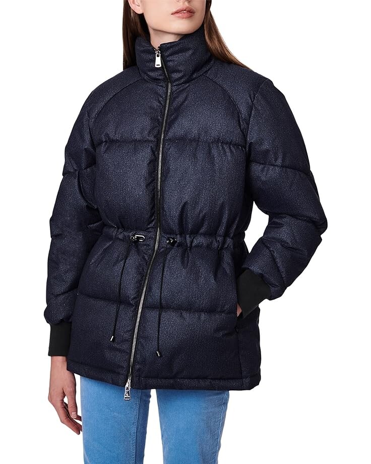 

Куртка Bernardo Fashions Herringbone Heavy Puffer with Cinched Waist, темно-синий