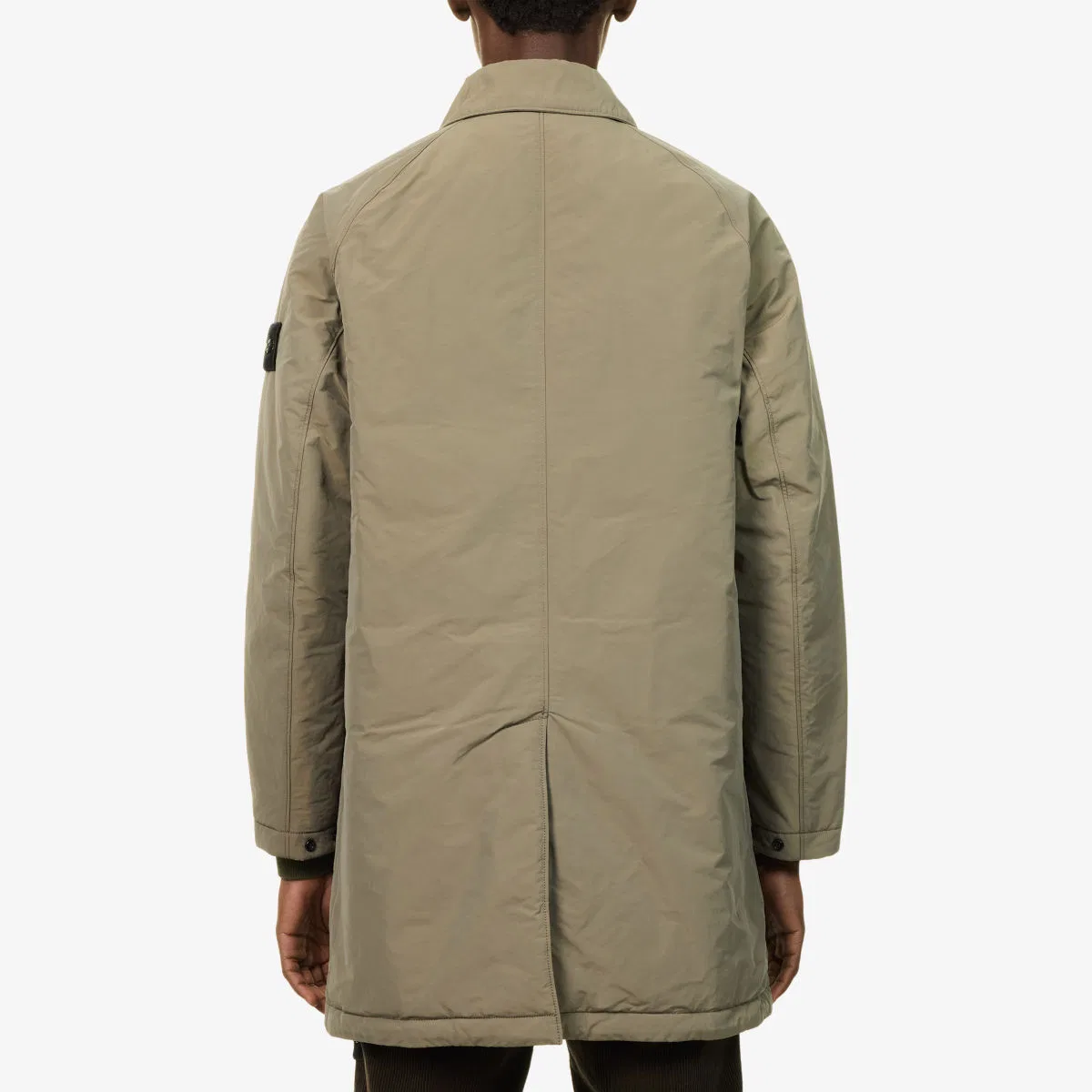 Удлиненное стеганое пальто из микротвила Stone Island, зеленый — фото 4