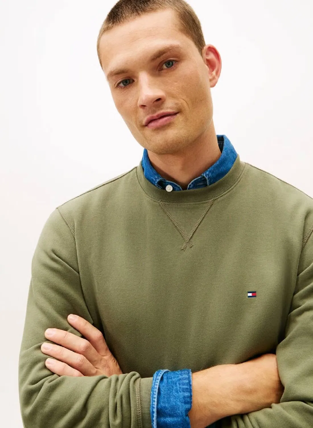 Свитшот с длинным рукавом Seasonal fleece Tommy Hilfiger, зеленый — фото 2