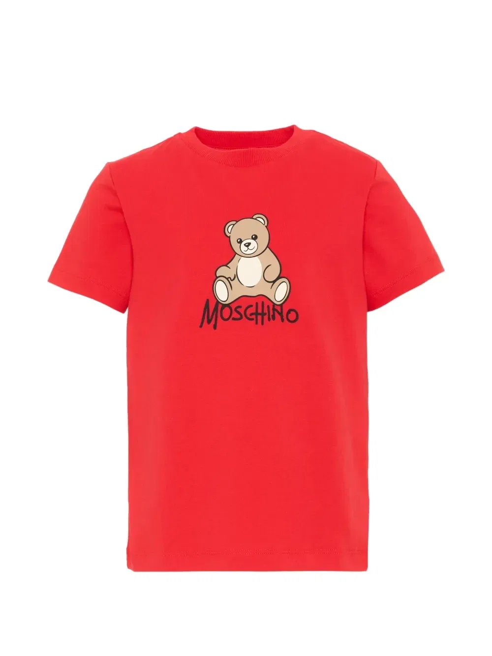 Футболка с принтом плюшевого мишки Moschino Kids, красный