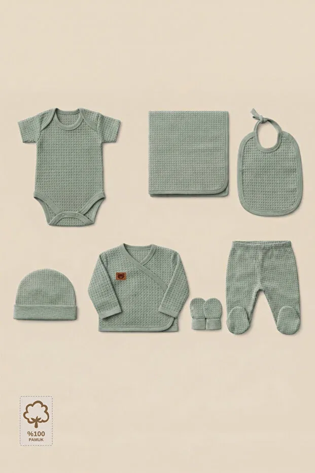 Детский комплект для выписки из роддома хлопковый Minory Baby, Green — фото 2