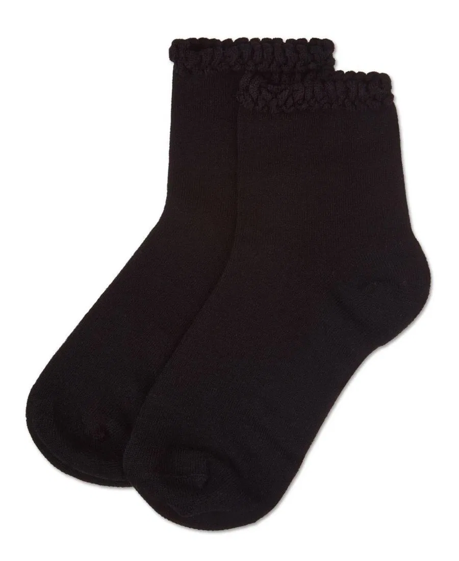 Носки-следы с текстурным манжетом Baby Bubble Stitch Welt Anklet Socks MeMoi, Black — фото 3