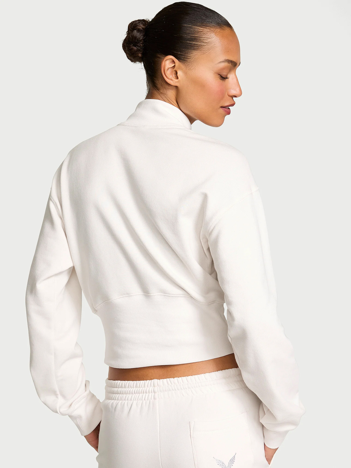 Толстовка Victoria's Secret Angel Essentials Status Terry Fitted Half-Zip, белый — фото 2