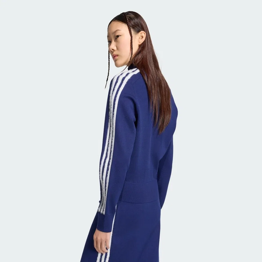 Вязаный кардиган ADIDAS ORIGINALS 'Firebird' темно-синего цвета — фото 3