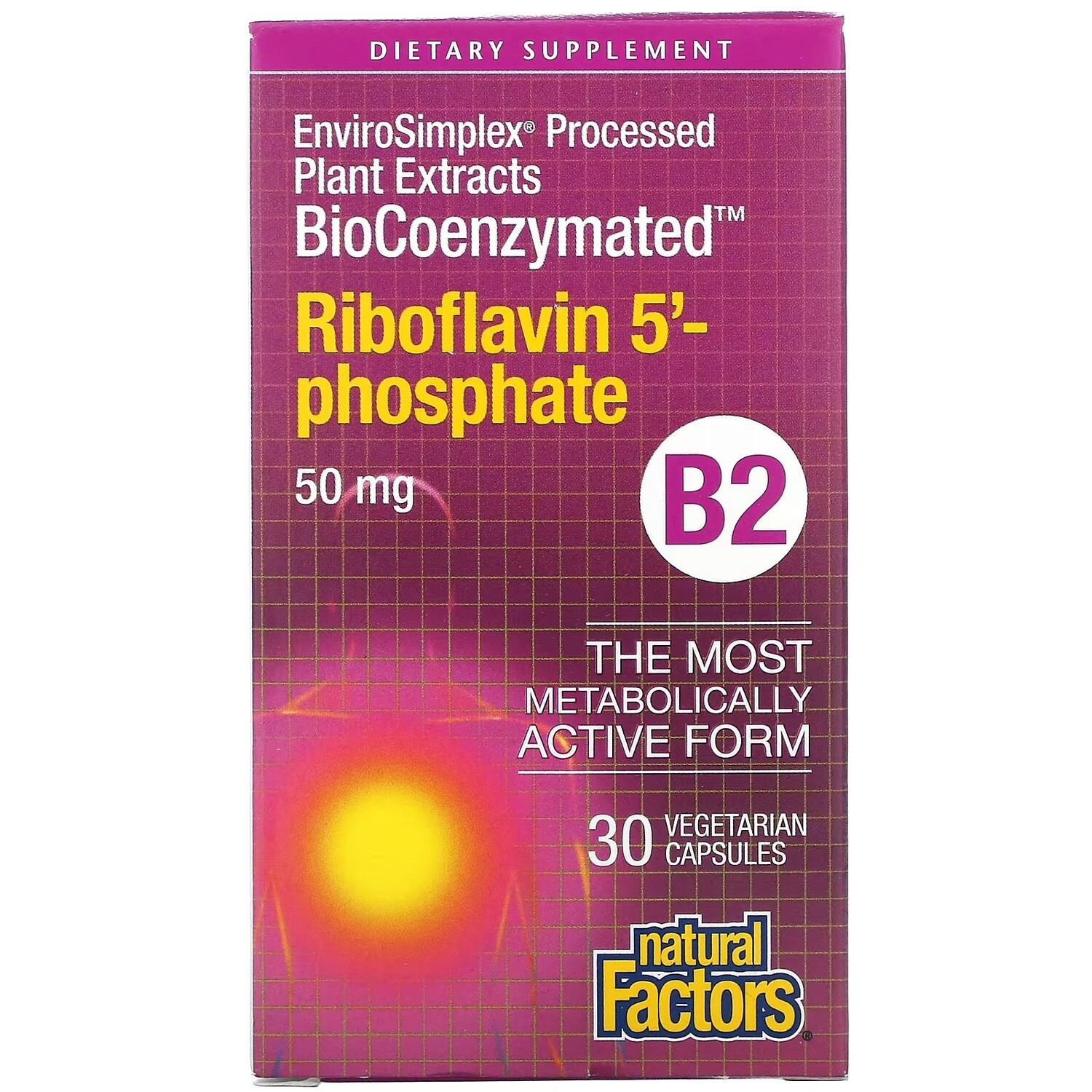 

Витамин B2 Natural Factors BioCoenzymated, 30 капсул
