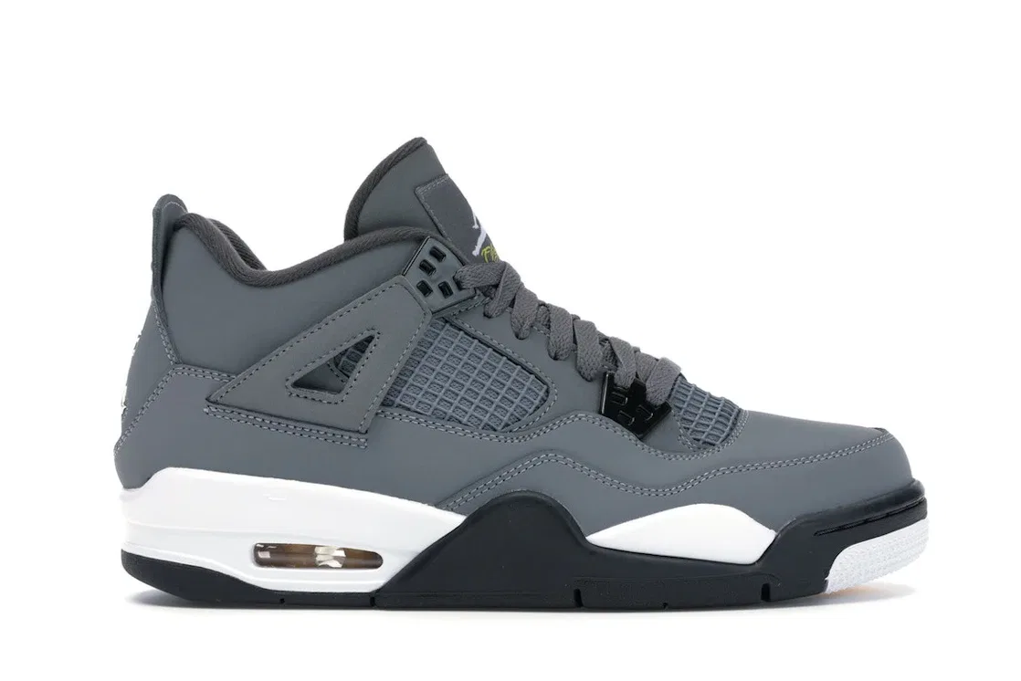 Детские кроссовки Lifestyle с замшевым верхом Jordan 4 Retro, Cool Grey/Chrome-Dark Charcoal-Varsity Maize
