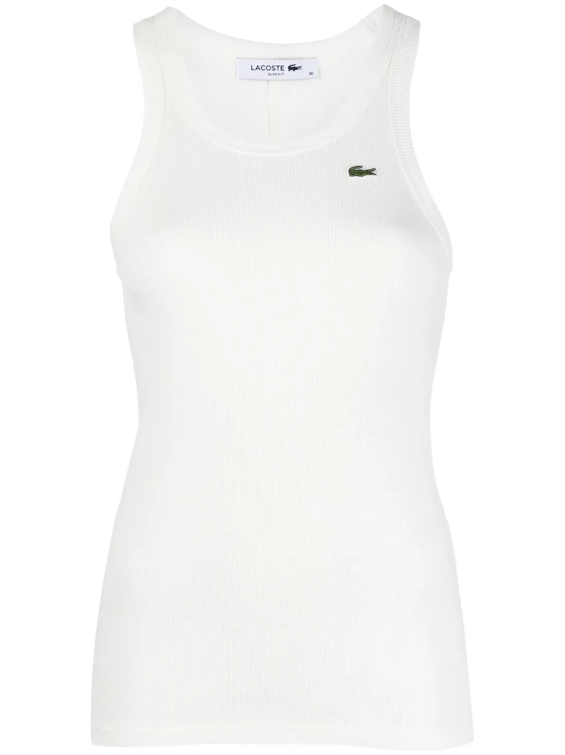 Топ без рукавов с логотипом Lacoste, цвет слоновой кости