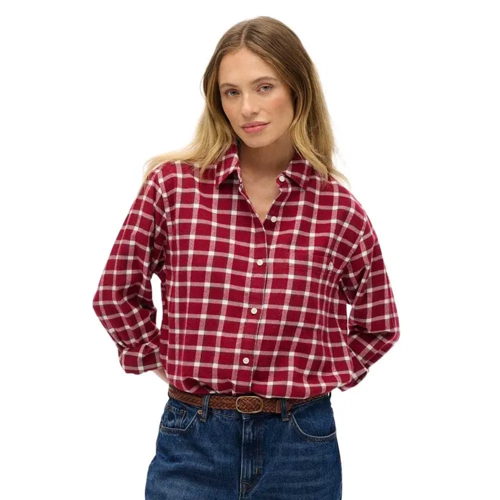 Рубашка фланелевая Superdry Check Flannel Boyfriend, красный