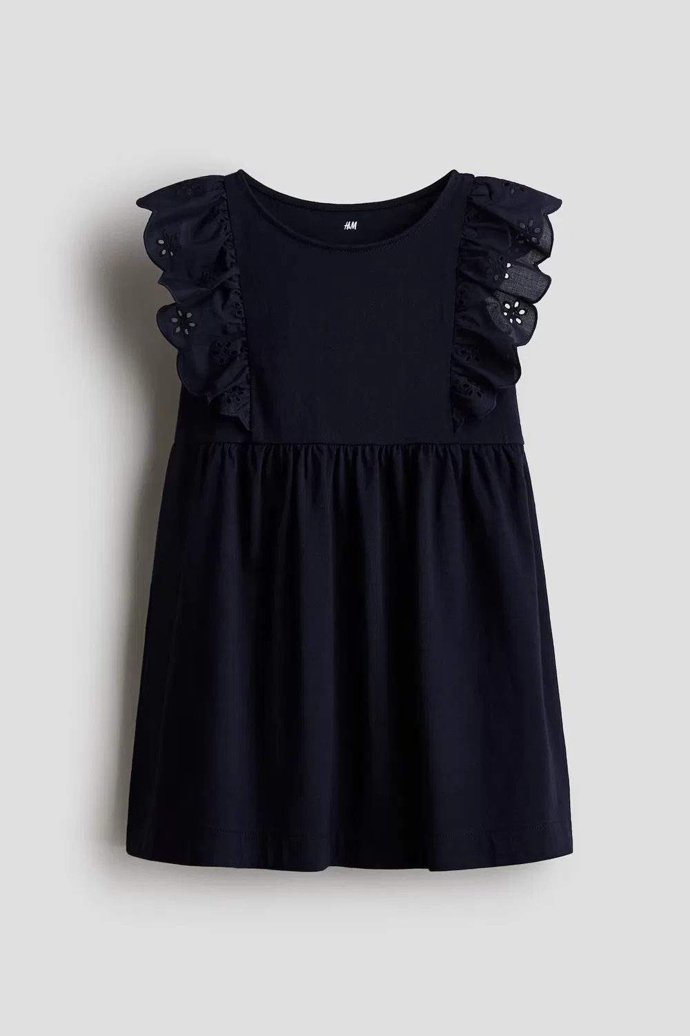Хлопковое платье с оборками H&M, Marineblau
