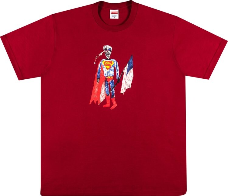 

Футболка Supreme Skeleton Tee 'Cardinal', красный