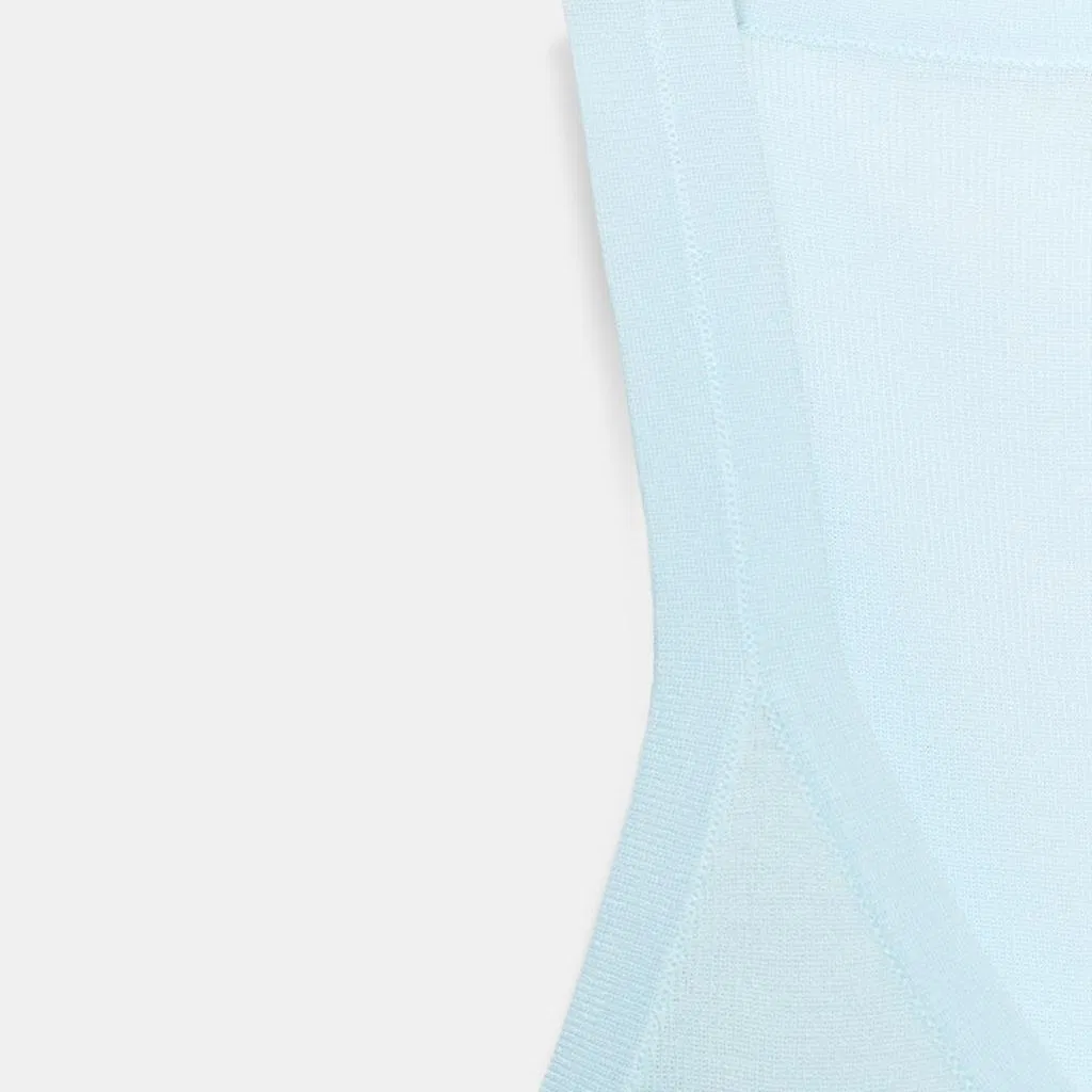 Женский топ на бретелях прямого кроя Light Blue ZARA, Light Blue — фото 4