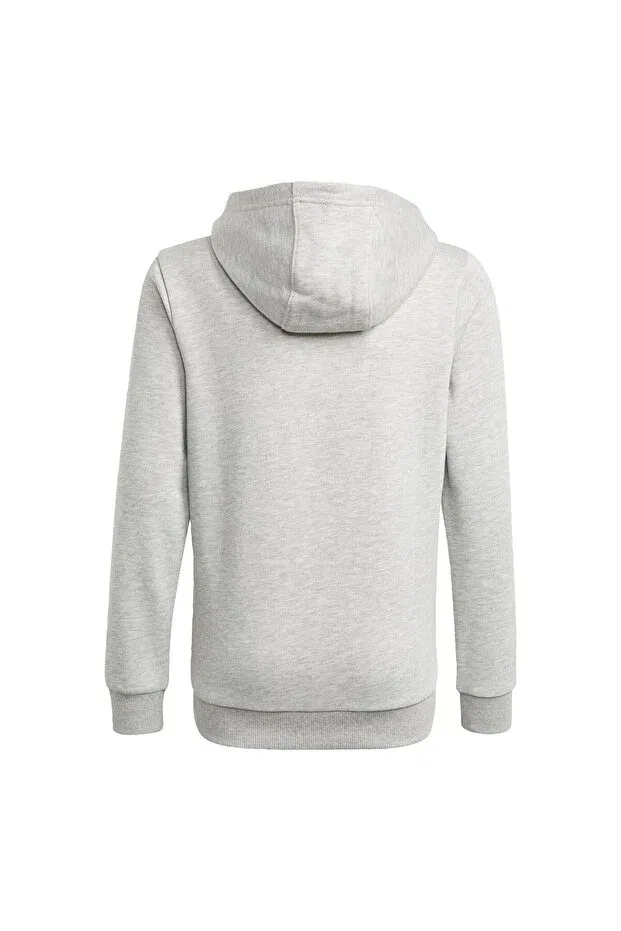 Детское худи для мальчиков с принтом Essentials Adidas, Medium Grey Heather / Black — фото 4