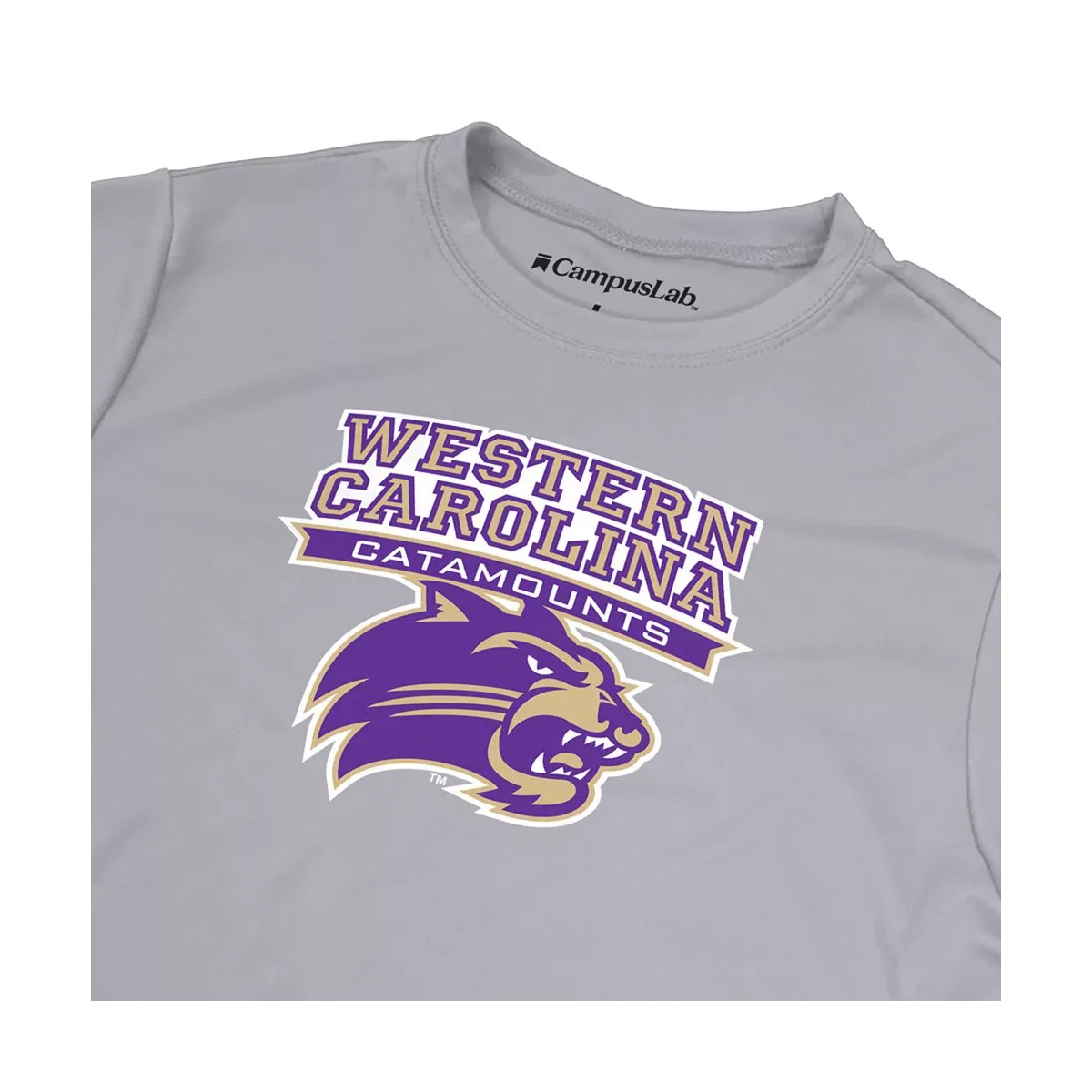 Детская футболка с принтом Western Carolina University Sport T-Shirt Primary Logo NCAA, Athletic Heather — фото 4