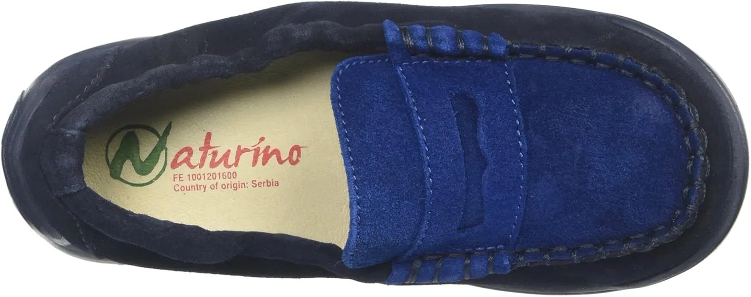 Детские туфли-лоферы для мальчиков Naturino 4114 B-K, Blue/Azzurro — фото 3