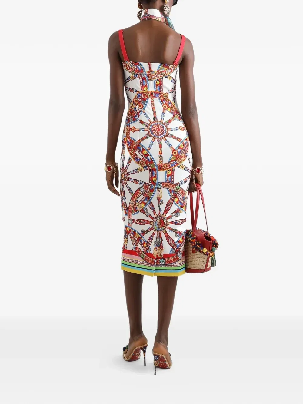 Платье с принтом Carretto Dolce & Gabbana, белый — фото 3