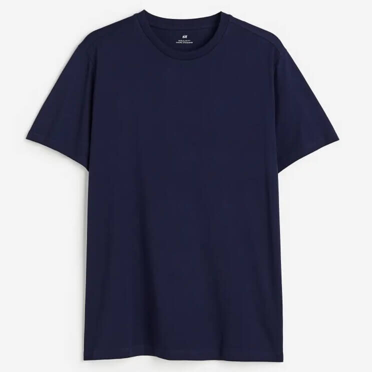 

Футболка H&M Regular Fit Crew-neck, темно-синий