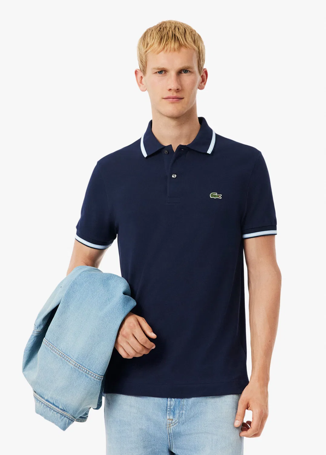 Поло Lacoste Regular Fit, темно-синий — фото 2