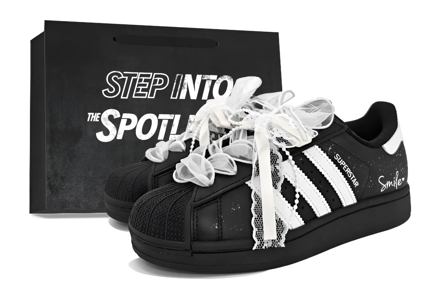 Детские кроссовки для скейтбординга с декором Adidas Originals, Black & White