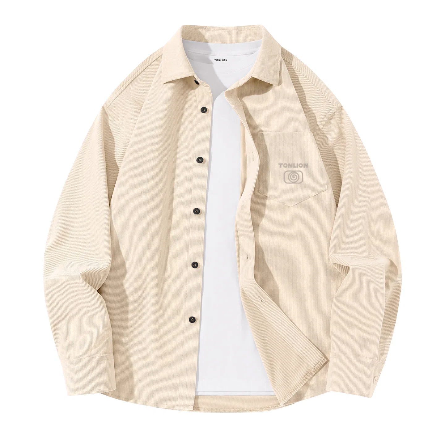 Детская рубашка с воротником-стойкой Tonlion, Light Beige