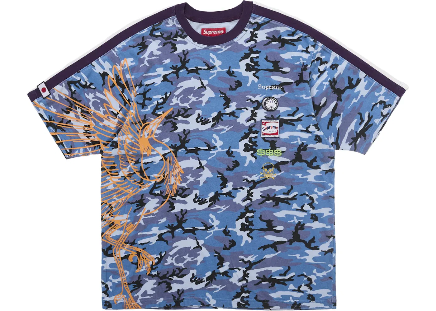 Мужская футболка с принтом Supreme Top, Blue Camo