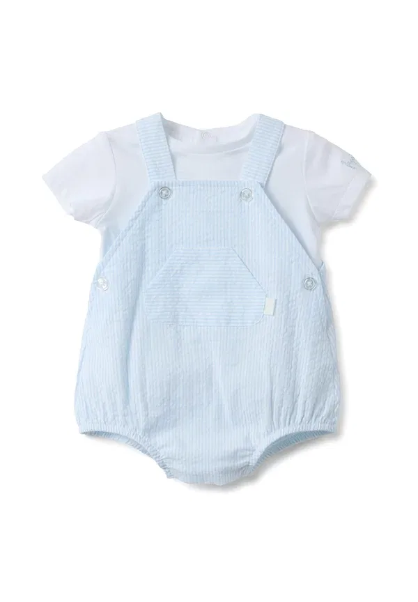 Комплект из боди и штанов с полосками, хлопок, Ovs, белый, Light Blue