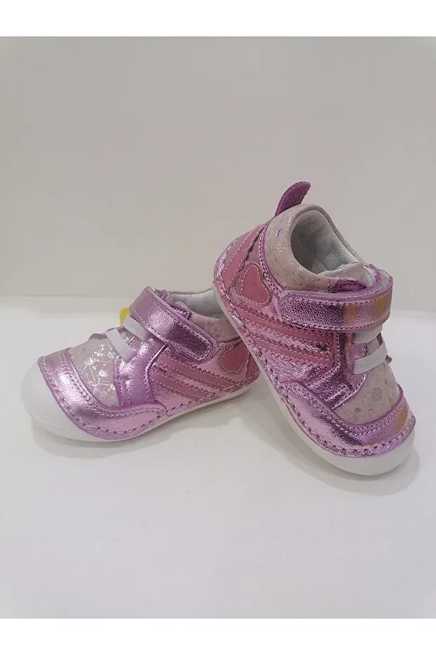Детские туфли для девочек кожаные с принтом Özgür Kids, Pink — фото 2