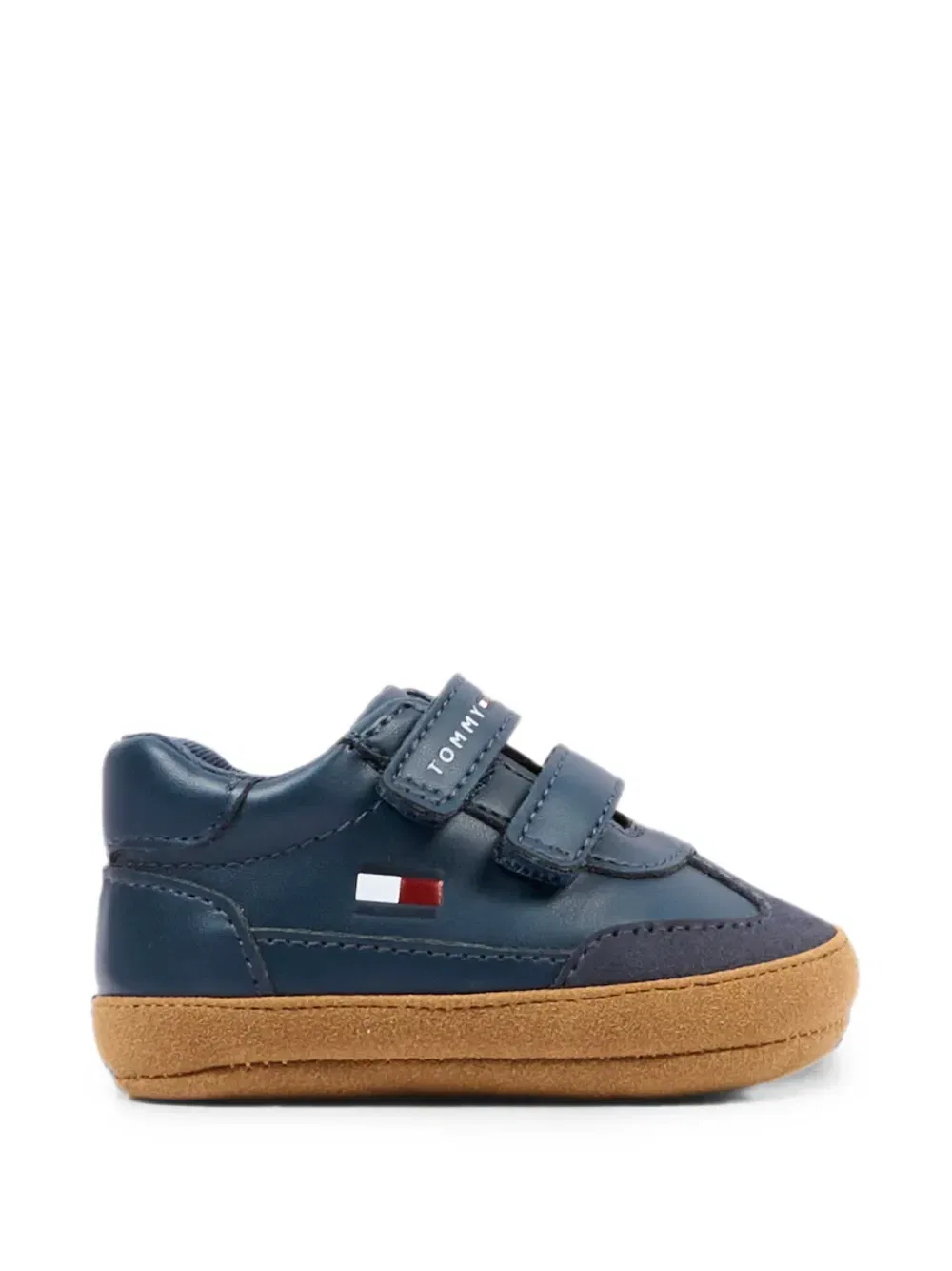Кроссовки из кожи с ремешками на липучках Tommy Hilfiger Junior, синий