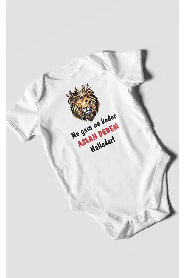 Детское боди с принтом Neither Good Nor Bad Aslan Dedem Halleder Morivokids, Белый — фото 3