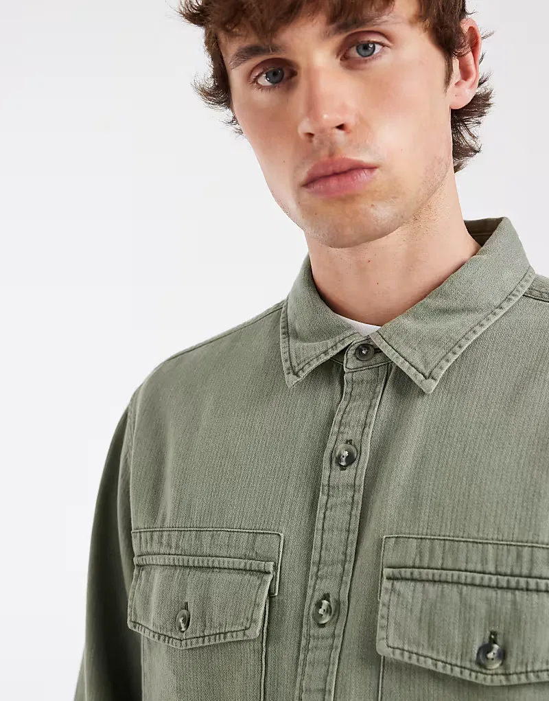 Рубашка Levi's Waller свободного кроя, шалфейно-зеленый — фото 4