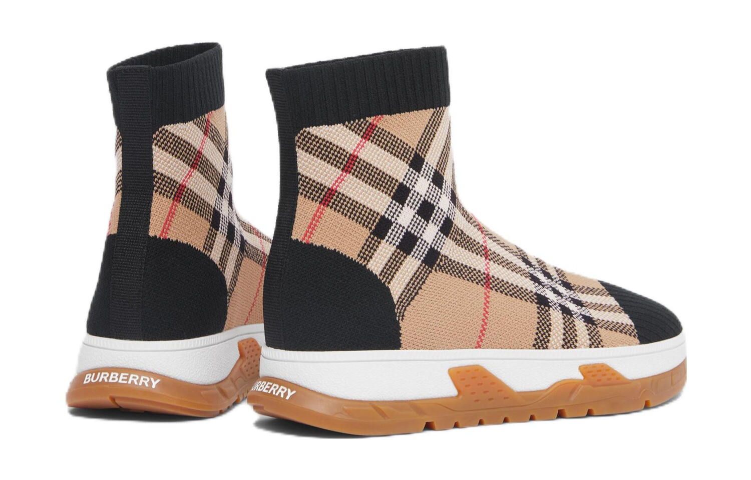 Кроссовки детские Burberry Union Sock, бежевый — фото 3