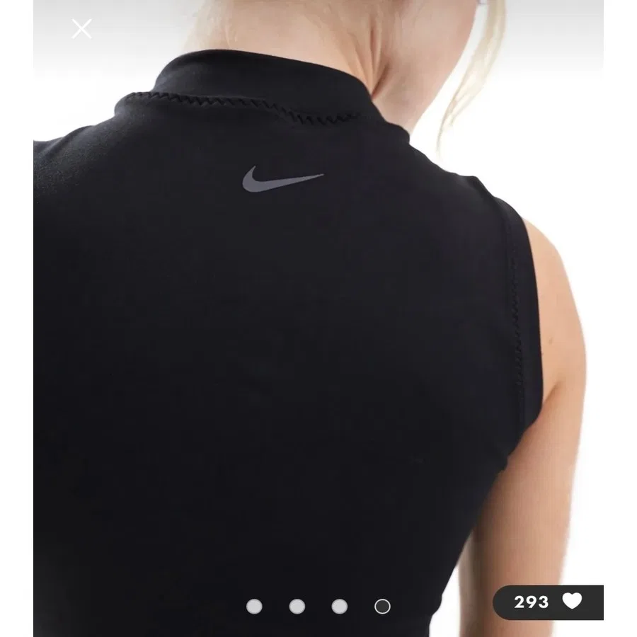 Женский спортивный топ с высоким воротом и принтом Nike One Dri-Fit Fitted Mock-Neck Cropped Training, Черный — фото 3