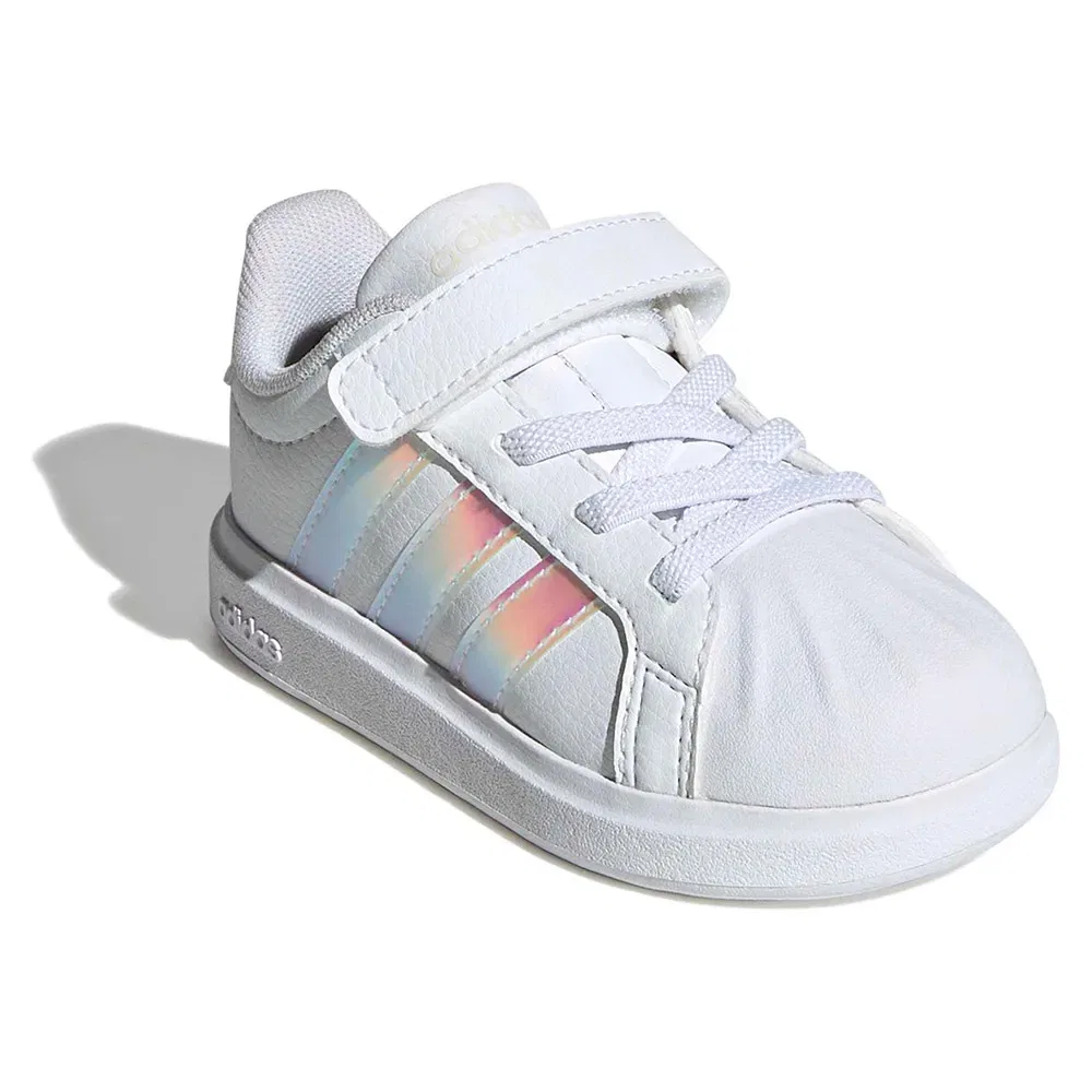 Детские кроссовки для девочек с широкой колодкой Street Talk Adidas, White — фото 2
